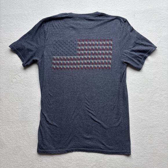 Glock Perfection Licensed Men Medium Tshirt Logo American Flag Heather Gray - Picture 11 of 16